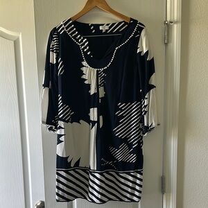 Crown & Ivy Striped Navy Dress